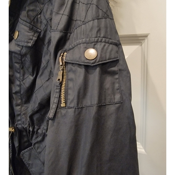 Blanc Noir Anorak Jacket Removable Faux Fur Hood - Picture 4 of 11